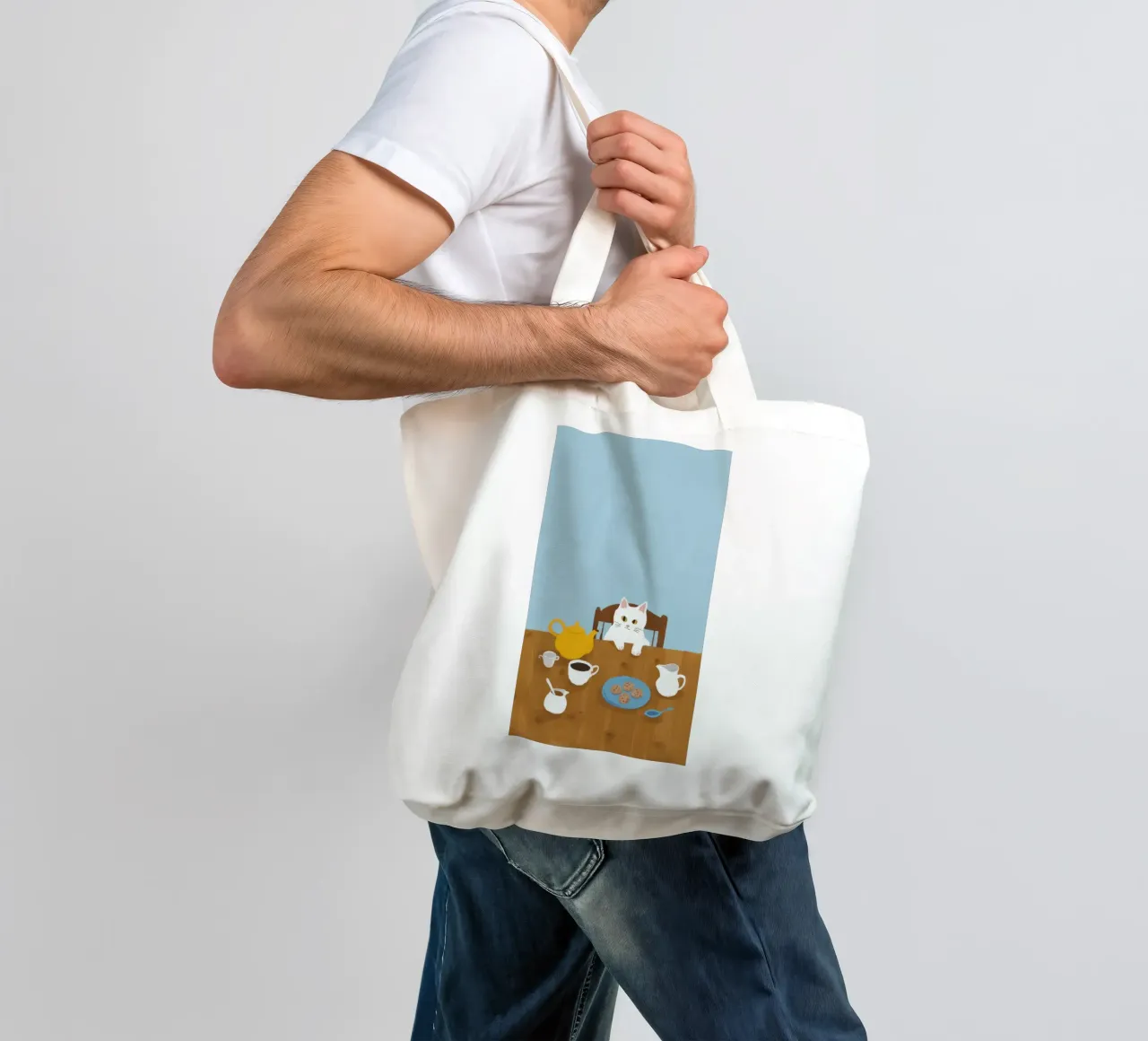 Raduno di gatti all'ora del tè borsa in juta da Pale Aura