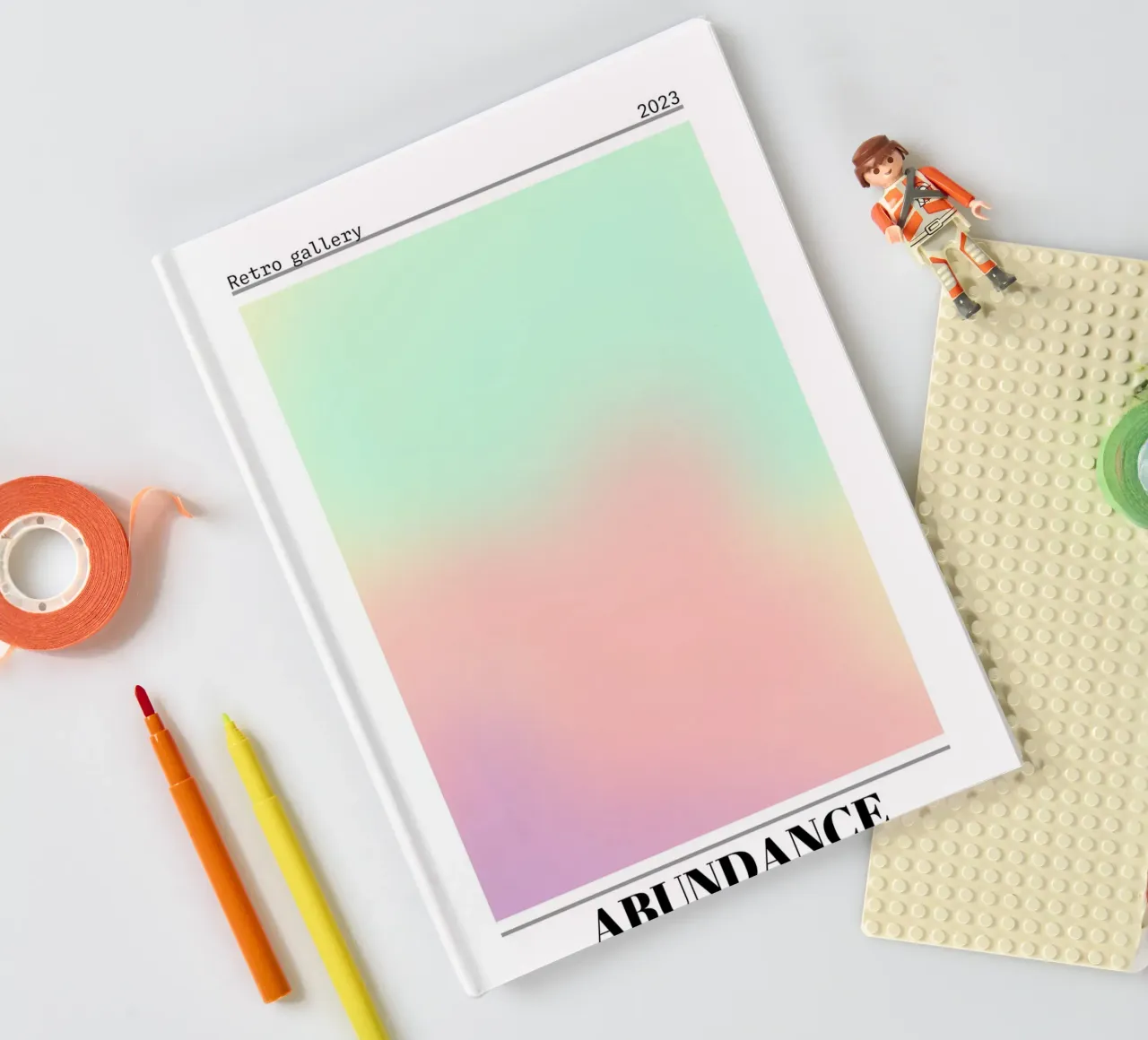 Abundance Gradient Art Print - Pastel Aesthetic Modern Poste notebook by homdeco