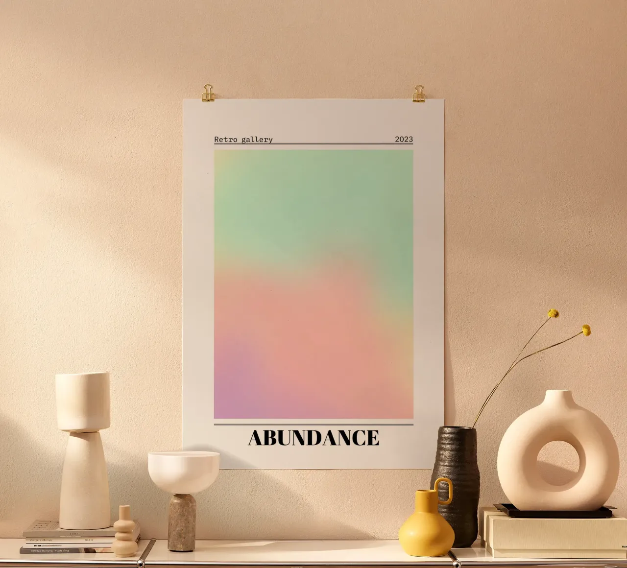 Abundance Gradient Art Print - Pastel Aesthetic Modern Poste hahnemühle by homdeco