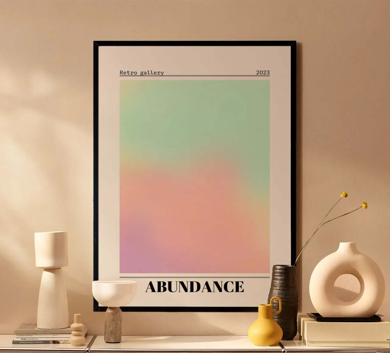 Abundance Gradient Art Print - Pastel Aesthetic Modern Poste hahnemühle by homdeco