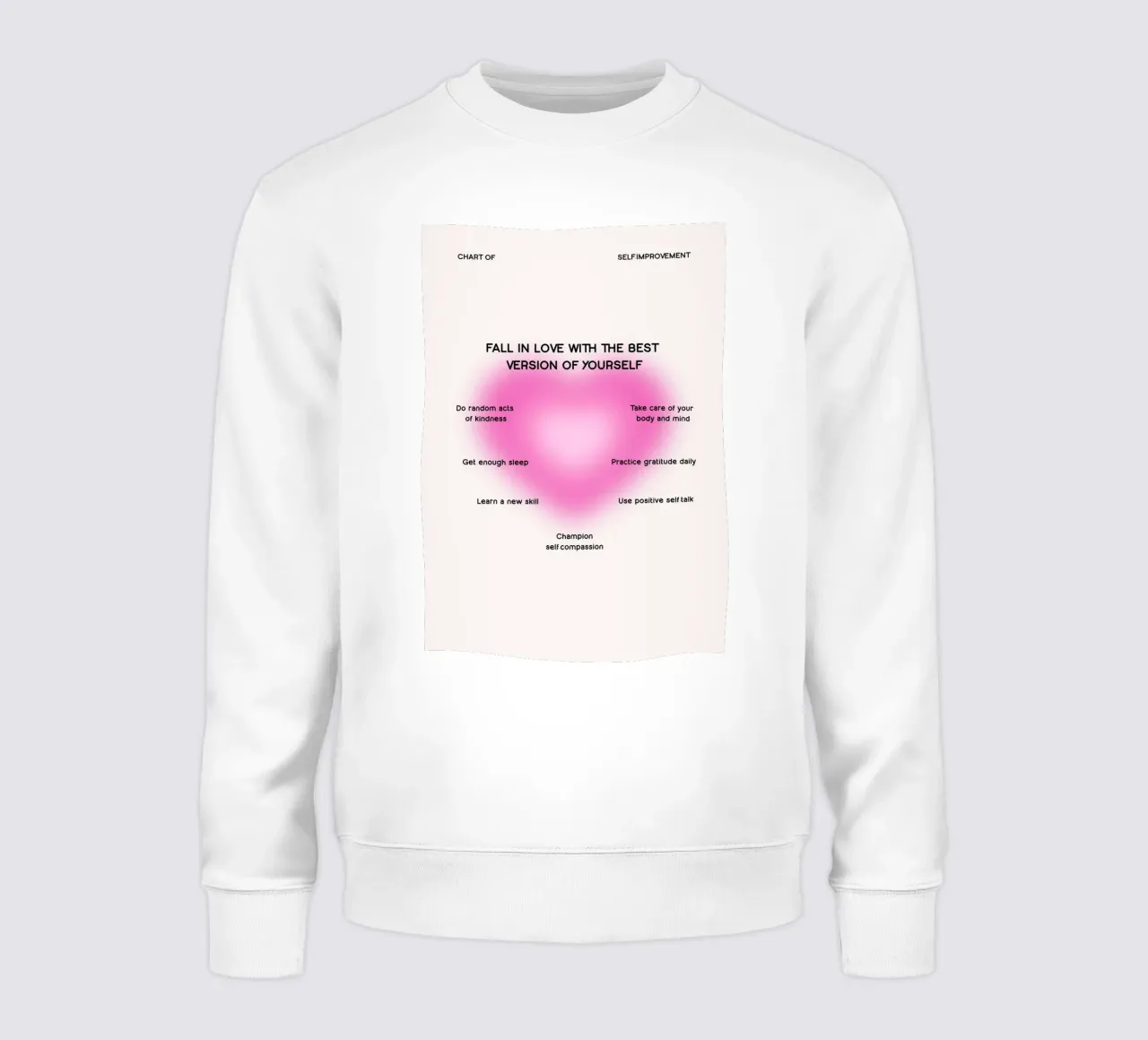 Chart zur Selbstverbesserung: Verliebe dich in dich selbst Aura Kunst Sweatshirt von homdeco