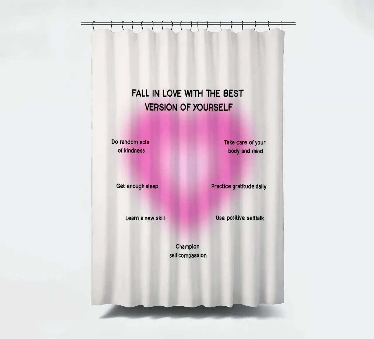 Chart zur Selbstverbesserung: Verliebe dich in dich selbst Aura Kunst Duschvorhang von homdeco
