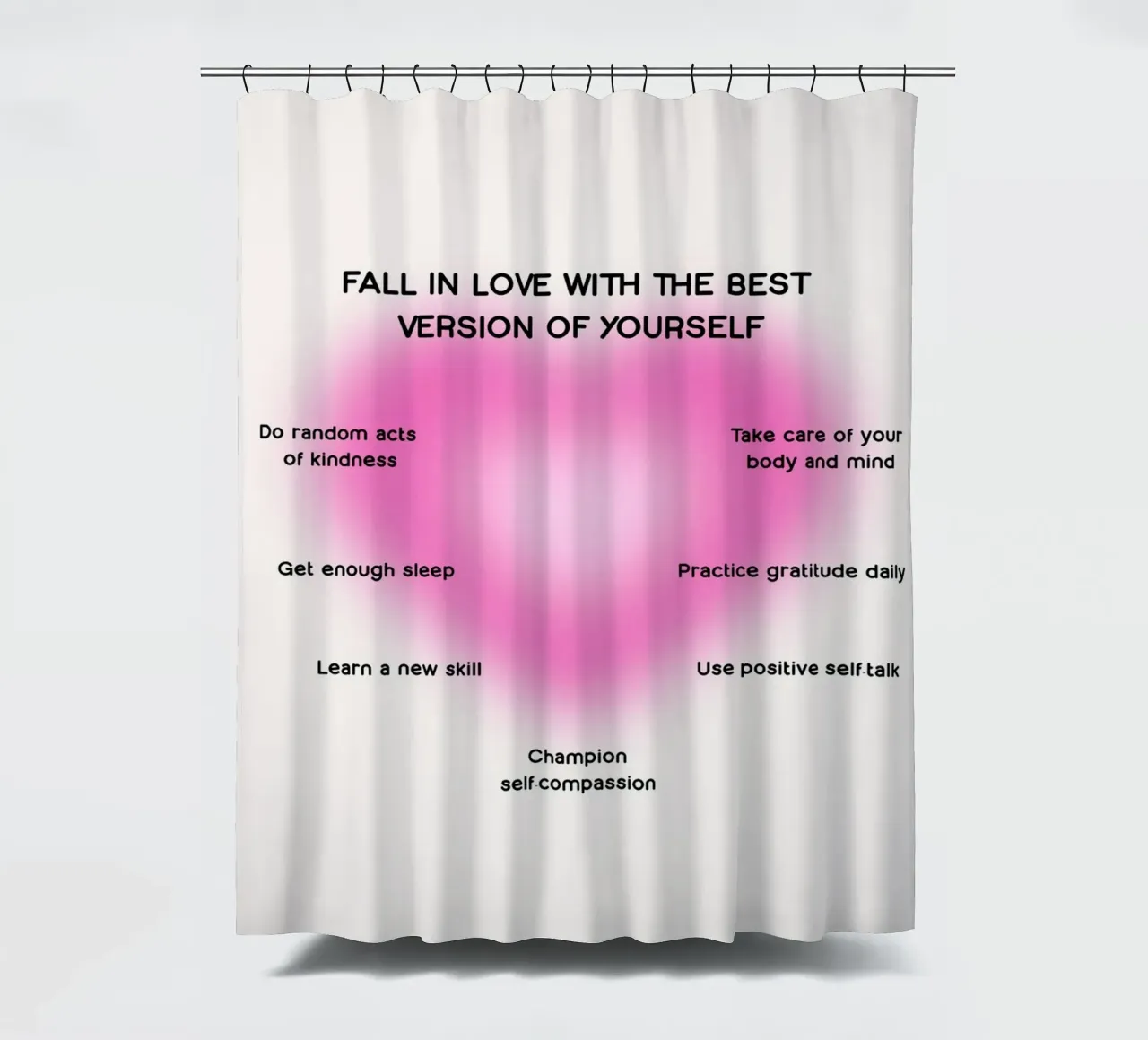Chart zur Selbstverbesserung: Verliebe dich in dich selbst Aura Kunst Duschvorhang von homdeco