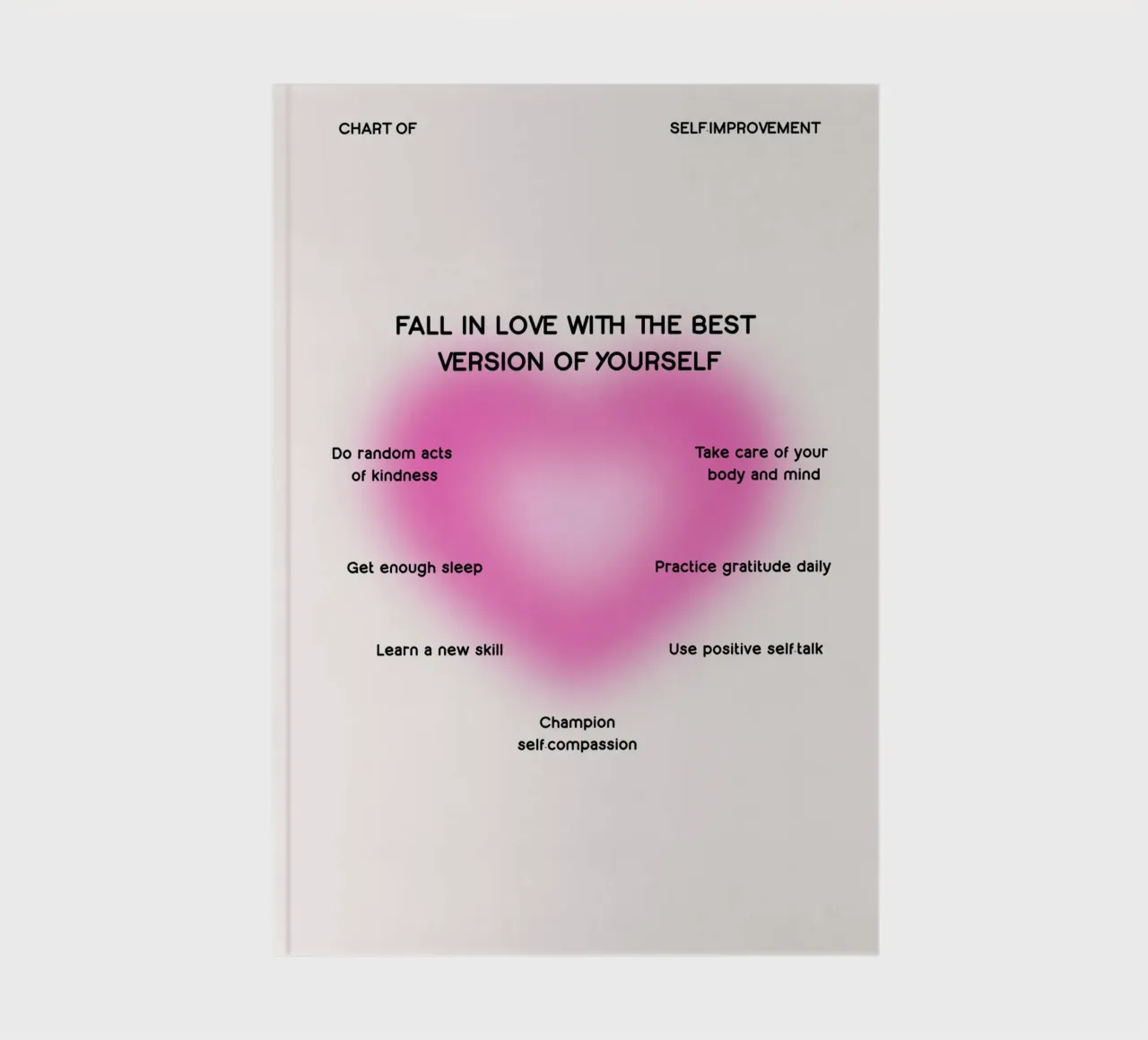 Self-Improvement Chart: Fall in Love with Yourself Aura Art notebook by homdeco
