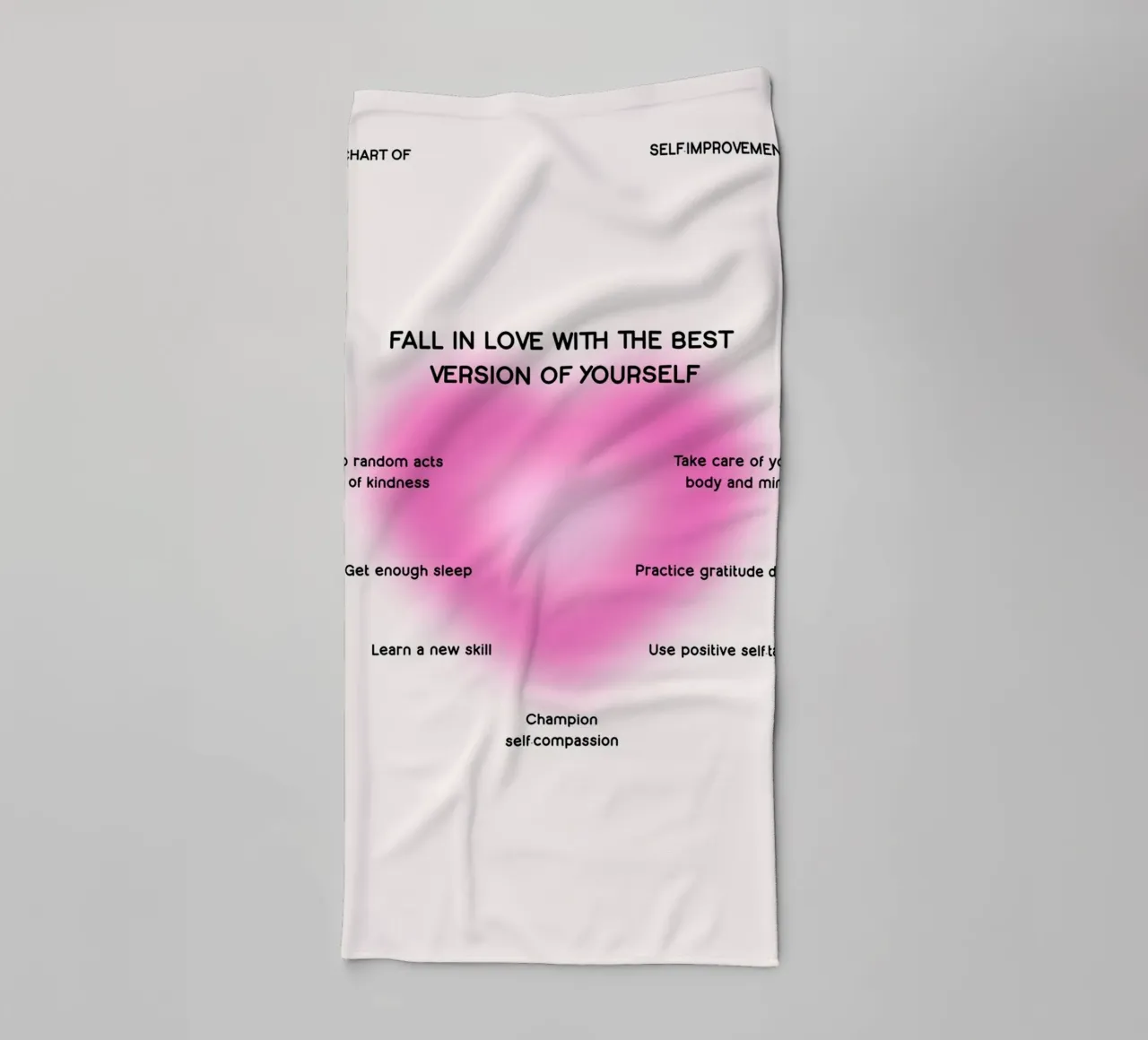 Chart zur Selbstverbesserung: Verliebe dich in dich selbst Aura Kunst Handtuch von homdeco