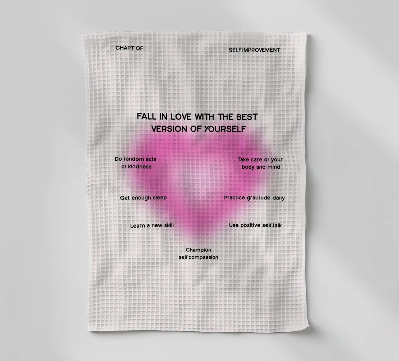 Chart zur Selbstverbesserung: Verliebe dich in dich selbst Aura Kunst Geschirrtuch von homdeco