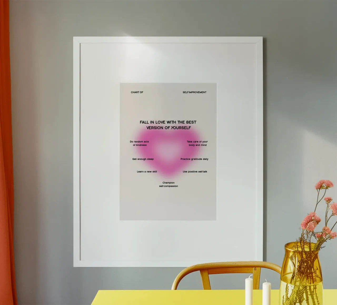 Chart zur Selbstverbesserung: Verliebe dich in dich selbst Aura Kunst Poster von homdeco