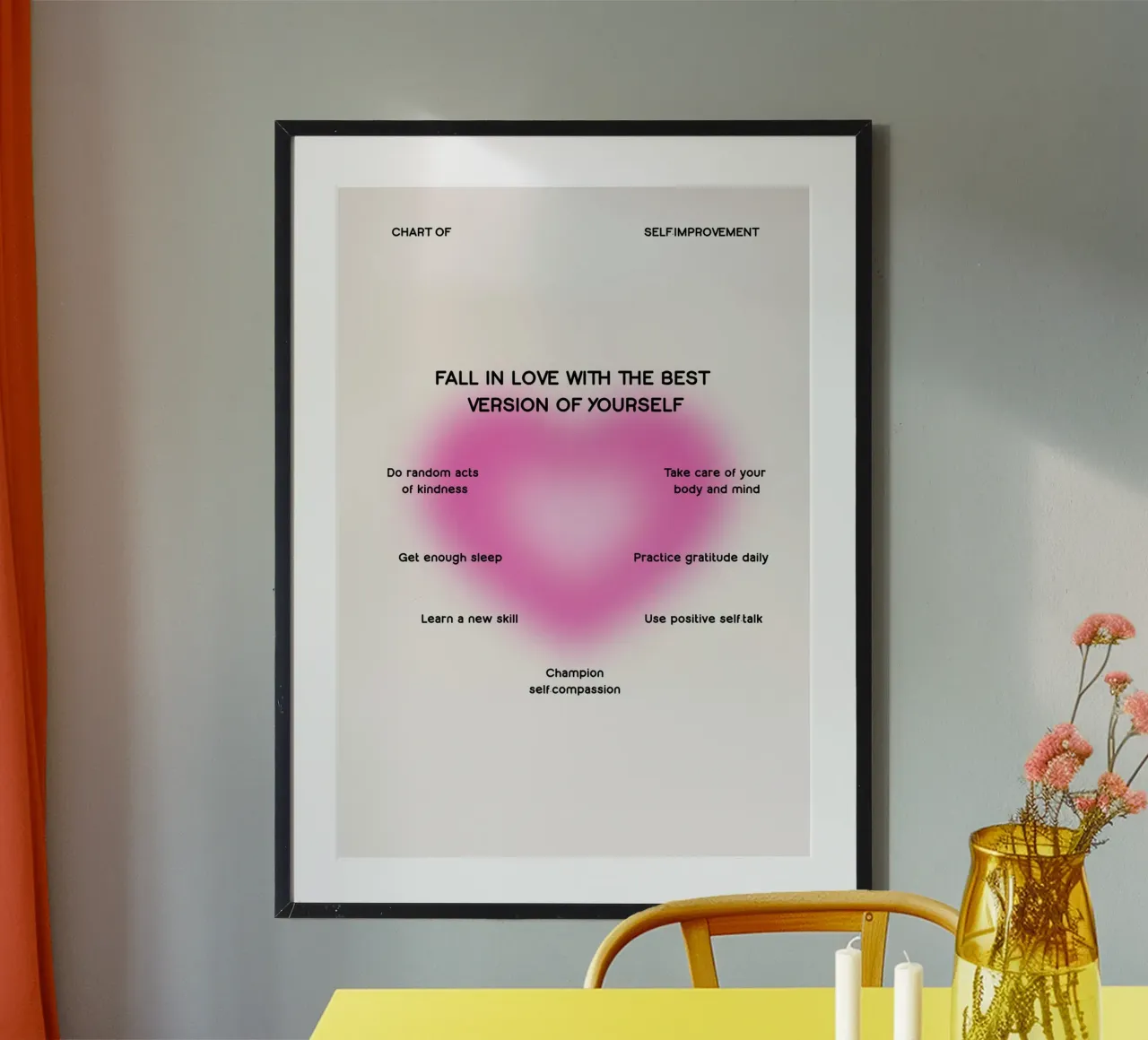 Chart zur Selbstverbesserung: Verliebe dich in dich selbst Aura Kunst Poster von homdeco