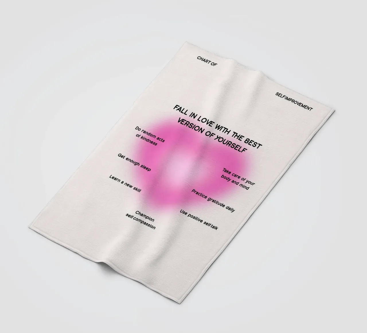 Chart zur Selbstverbesserung: Verliebe dich in dich selbst Aura Kunst Fleecedecke von homdeco