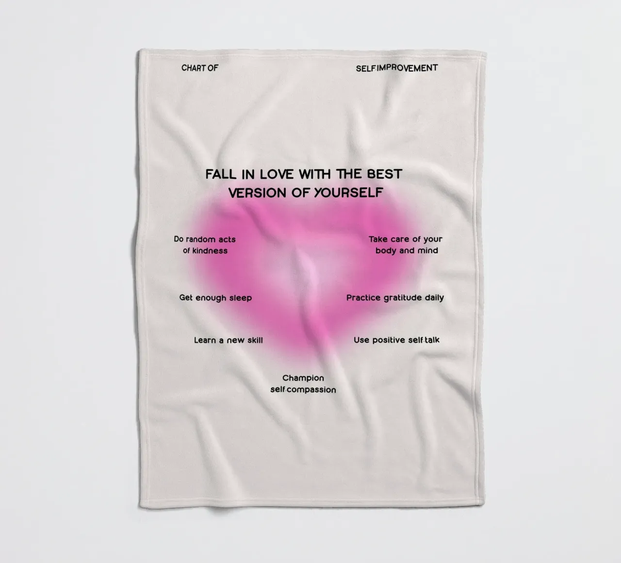 Chart zur Selbstverbesserung: Verliebe dich in dich selbst Aura Kunst Fleecedecke von homdeco