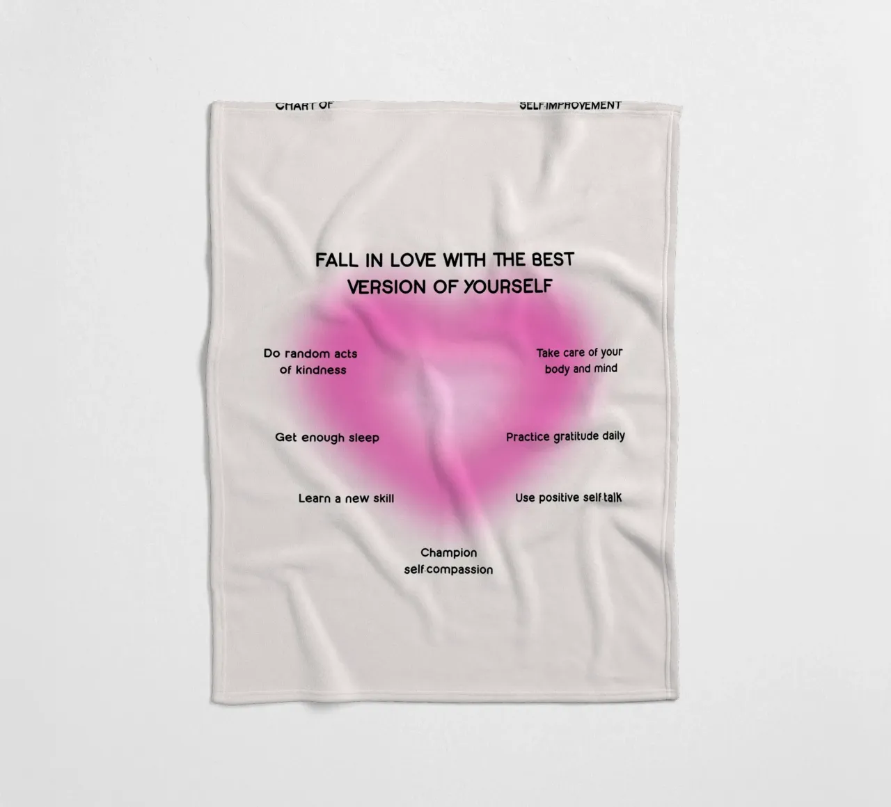 Chart zur Selbstverbesserung: Verliebe dich in dich selbst Aura Kunst Fleecedecke von homdeco