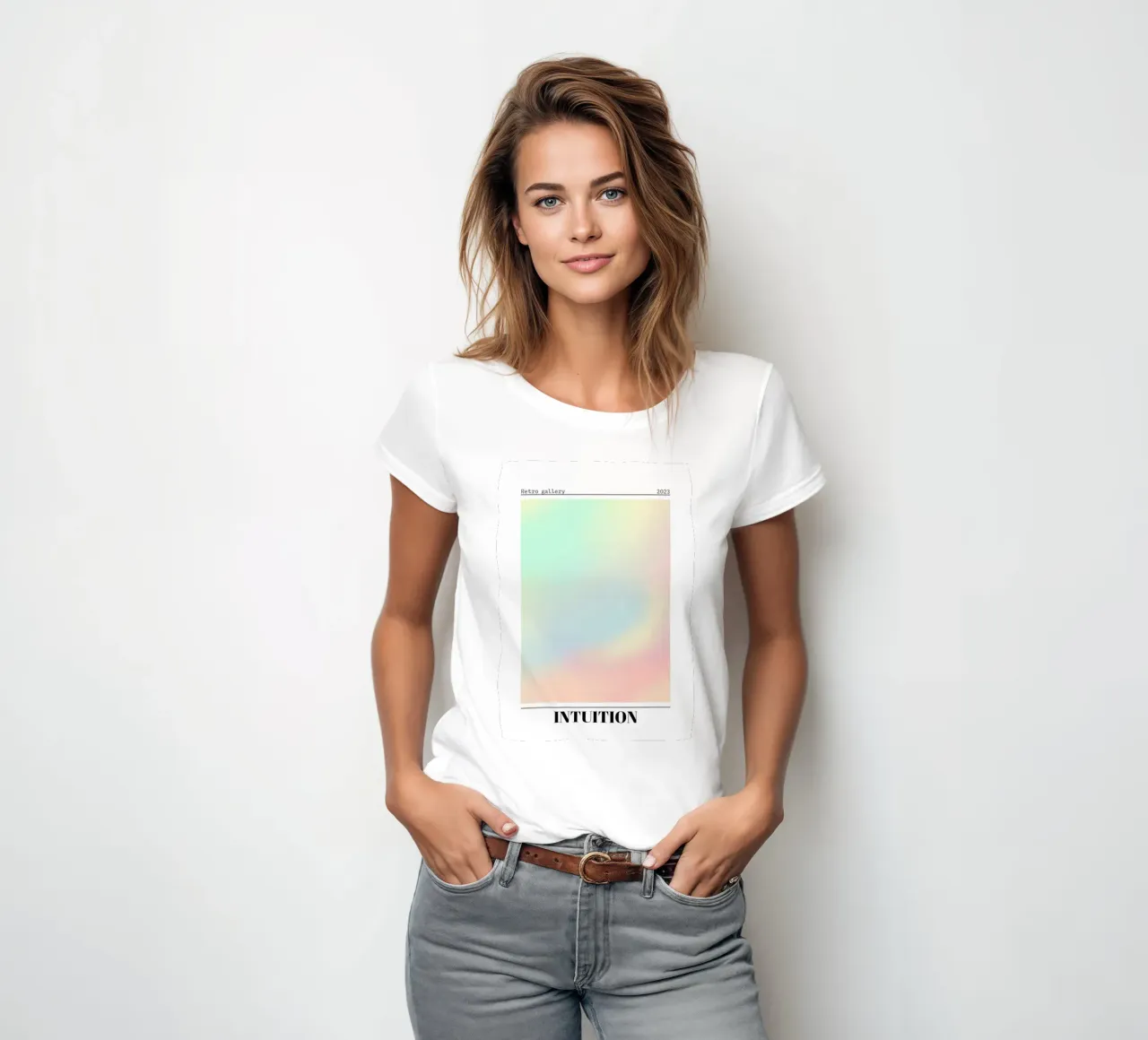 Retro Gallery Intuition Gradient Abstract Poster Art 2023 t-shirt da donna da homdeco