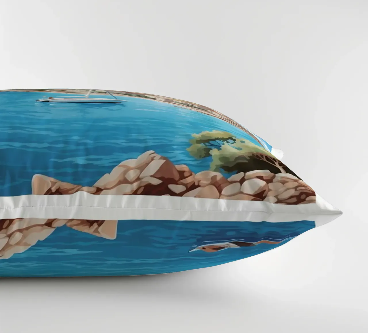 Saint-Tropez Costa Azzurra Poster | Viaggio d'epoca costiero cuscino da homdeco