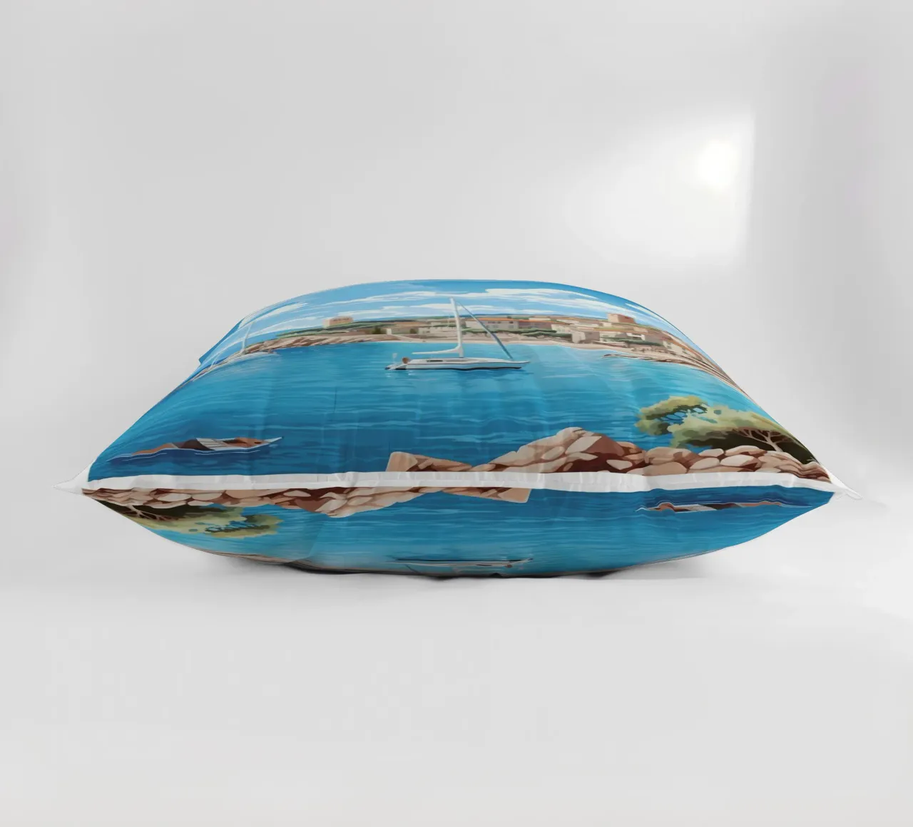 Saint-Tropez Costa Azzurra Poster | Viaggio d'epoca costiero cuscino da homdeco