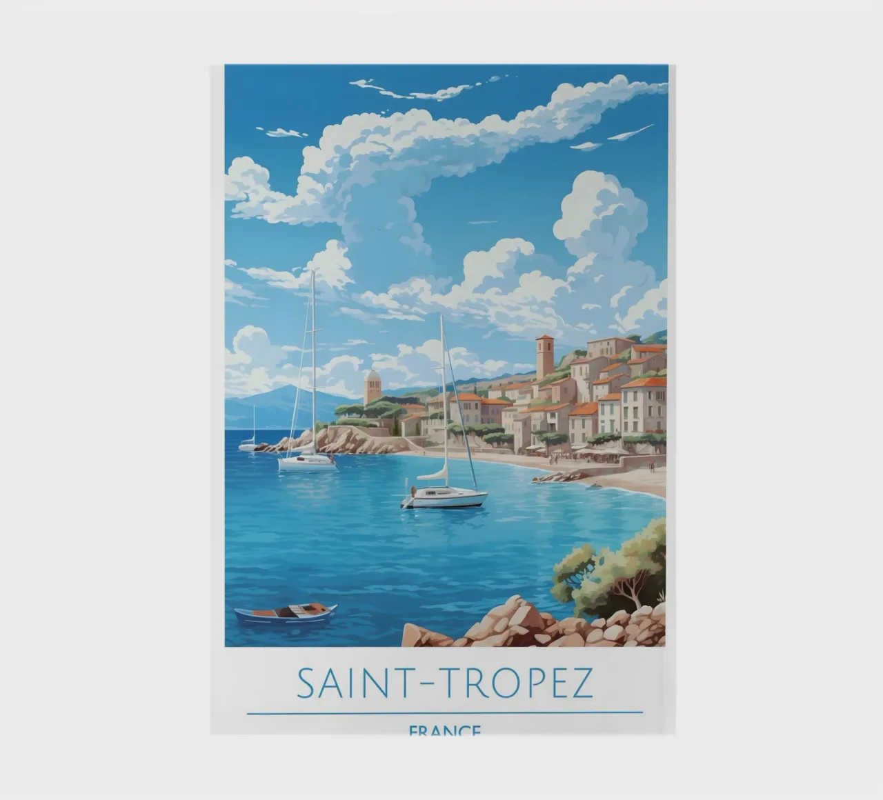 Saint-Tropez Costa Azzurra Poster | Viaggio d'epoca costiero diario da homdeco