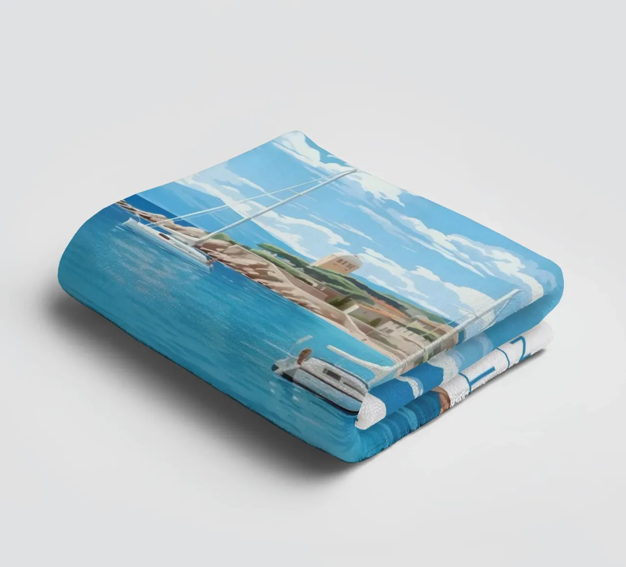 Saint-Tropez Costa Azzurra Poster | Viaggio d'epoca costiero asciugamano da bagno da homdeco