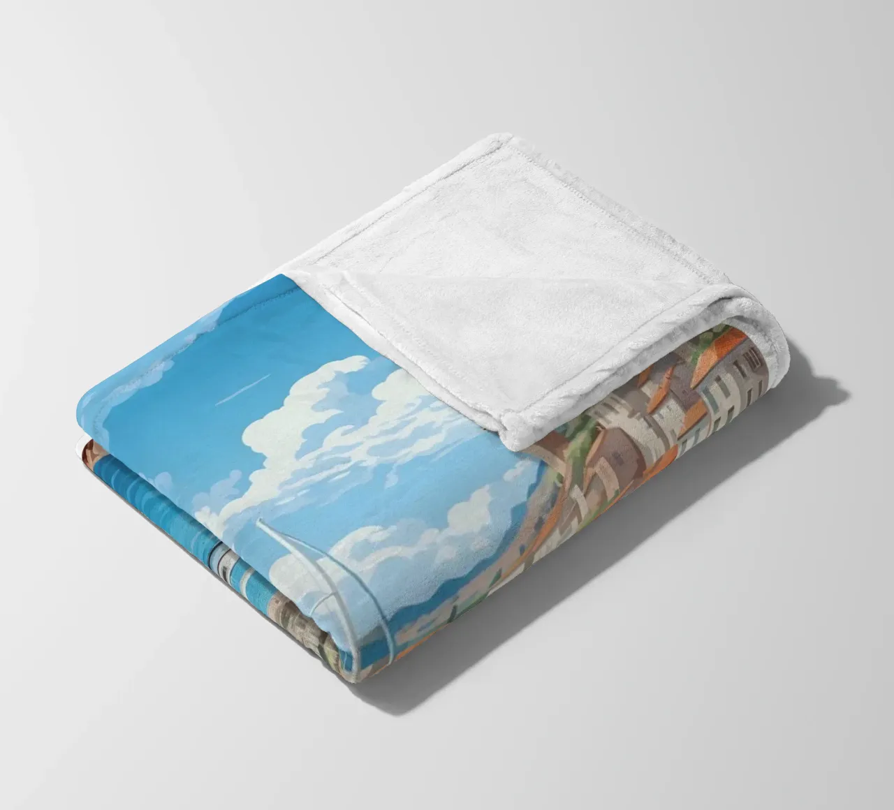 Saint-Tropez Costa Azzurra Poster | Viaggio d'epoca costiero coperta in pile da homdeco