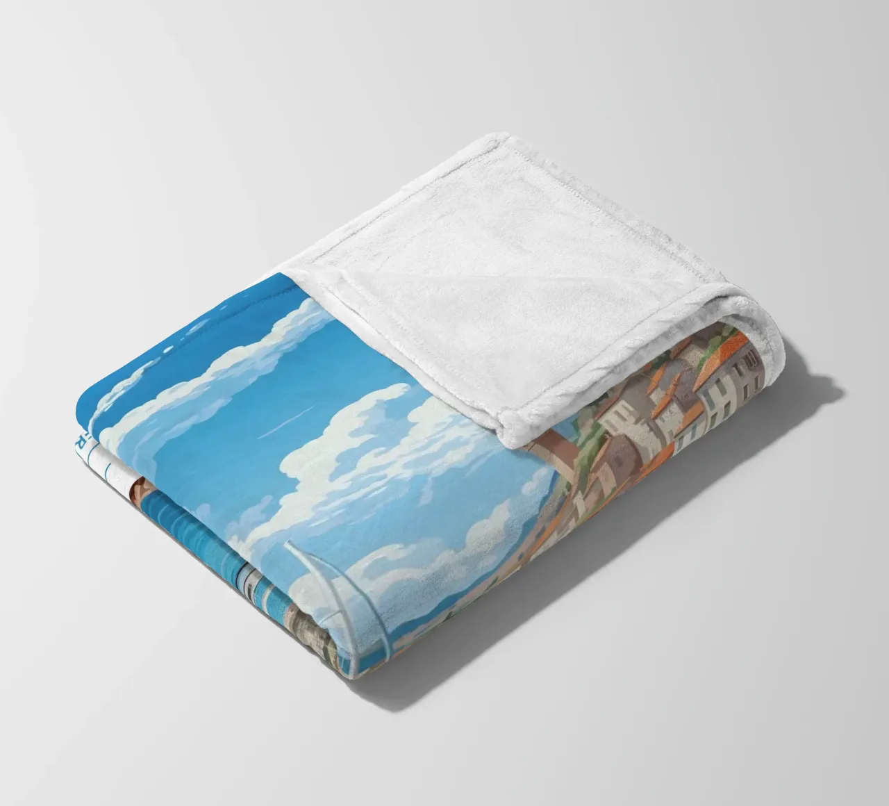 Saint-Tropez Costa Azzurra Poster | Viaggio d'epoca costiero coperta in pile da homdeco