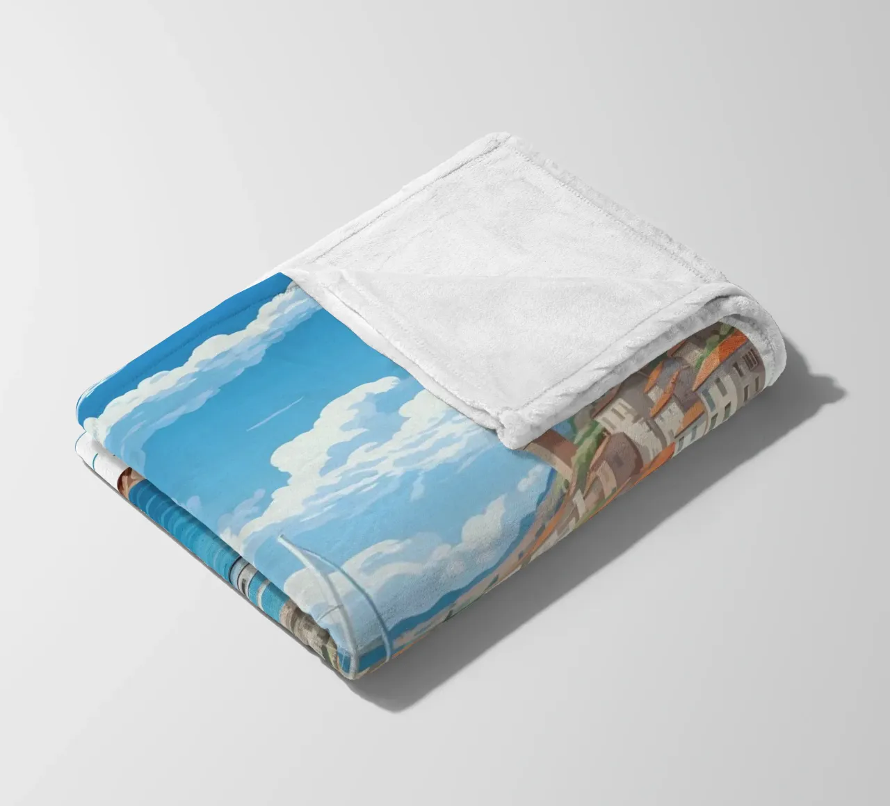 Saint-Tropez Costa Azzurra Poster | Viaggio d'epoca costiero coperta in pile da homdeco