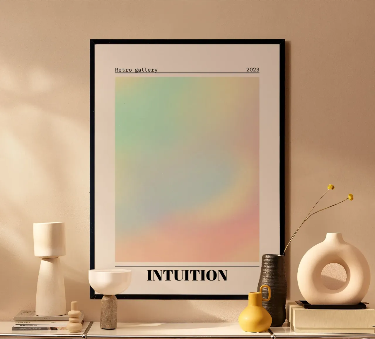 Retro Gallery Intuition Gradient Abstract Poster Art 2023 poster con telaio in alluminio da homdeco