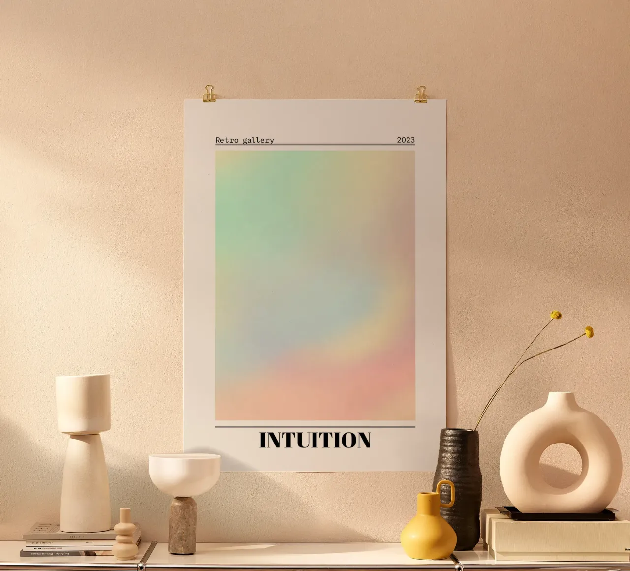 Retro Gallery Intuition Gradient Abstract Poster Art 2023 poster con telaio in alluminio da homdeco