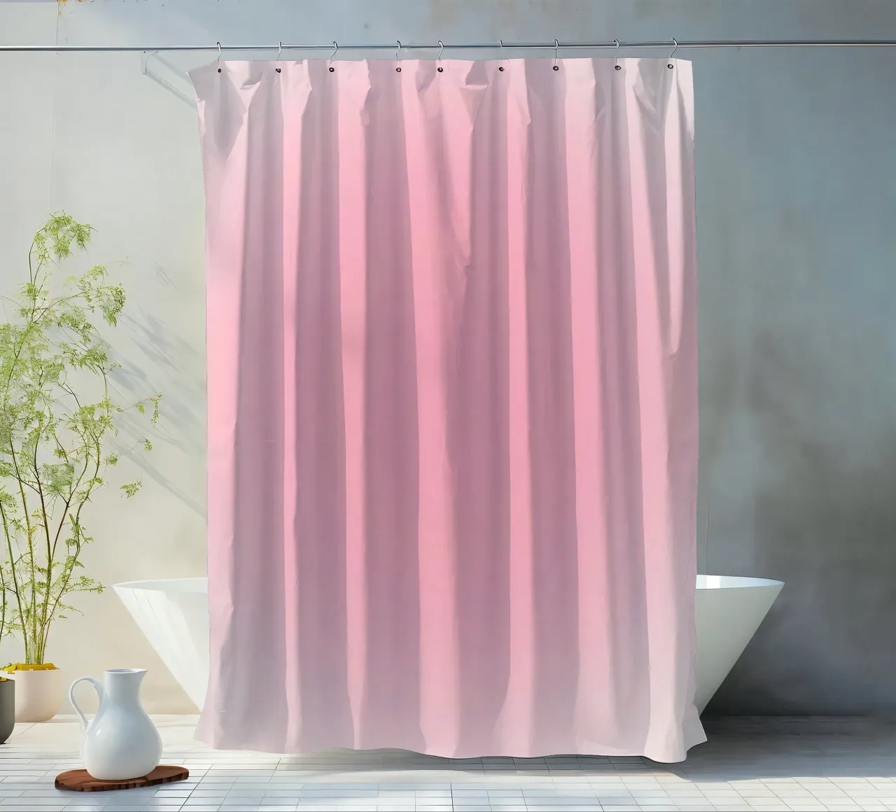 Stampa d'arte astratta rosa bubblegum Soft Aura Gradient tenda da doccia da homdeco