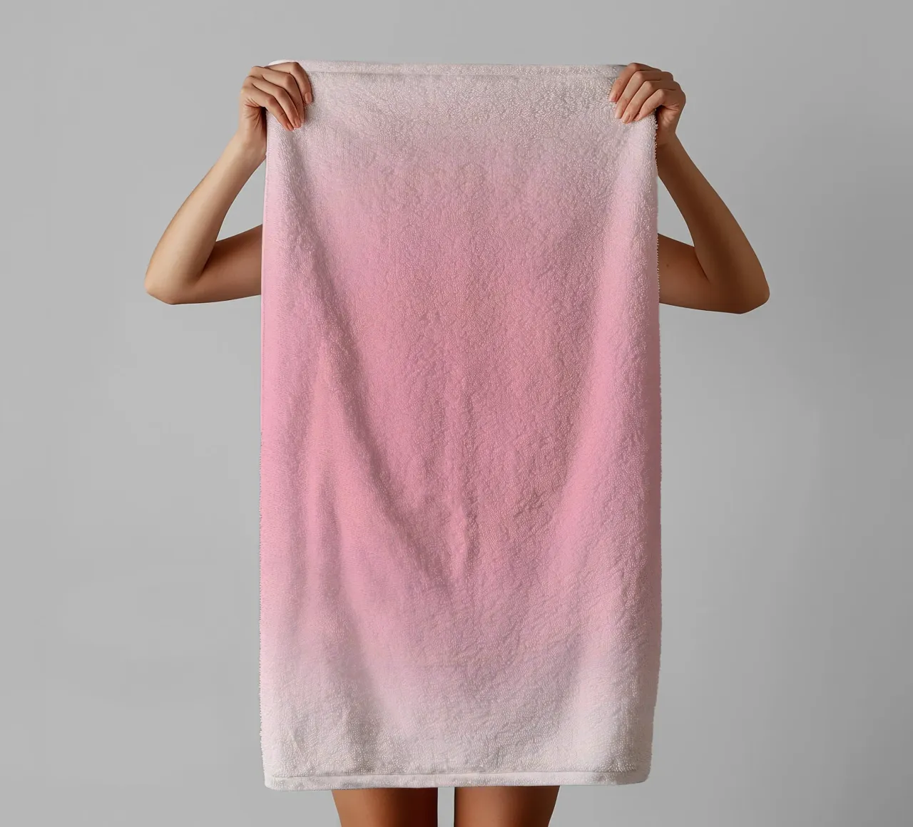Bubblegum Pink Soft Aura Gradient Abstract Art Print towel by homdeco