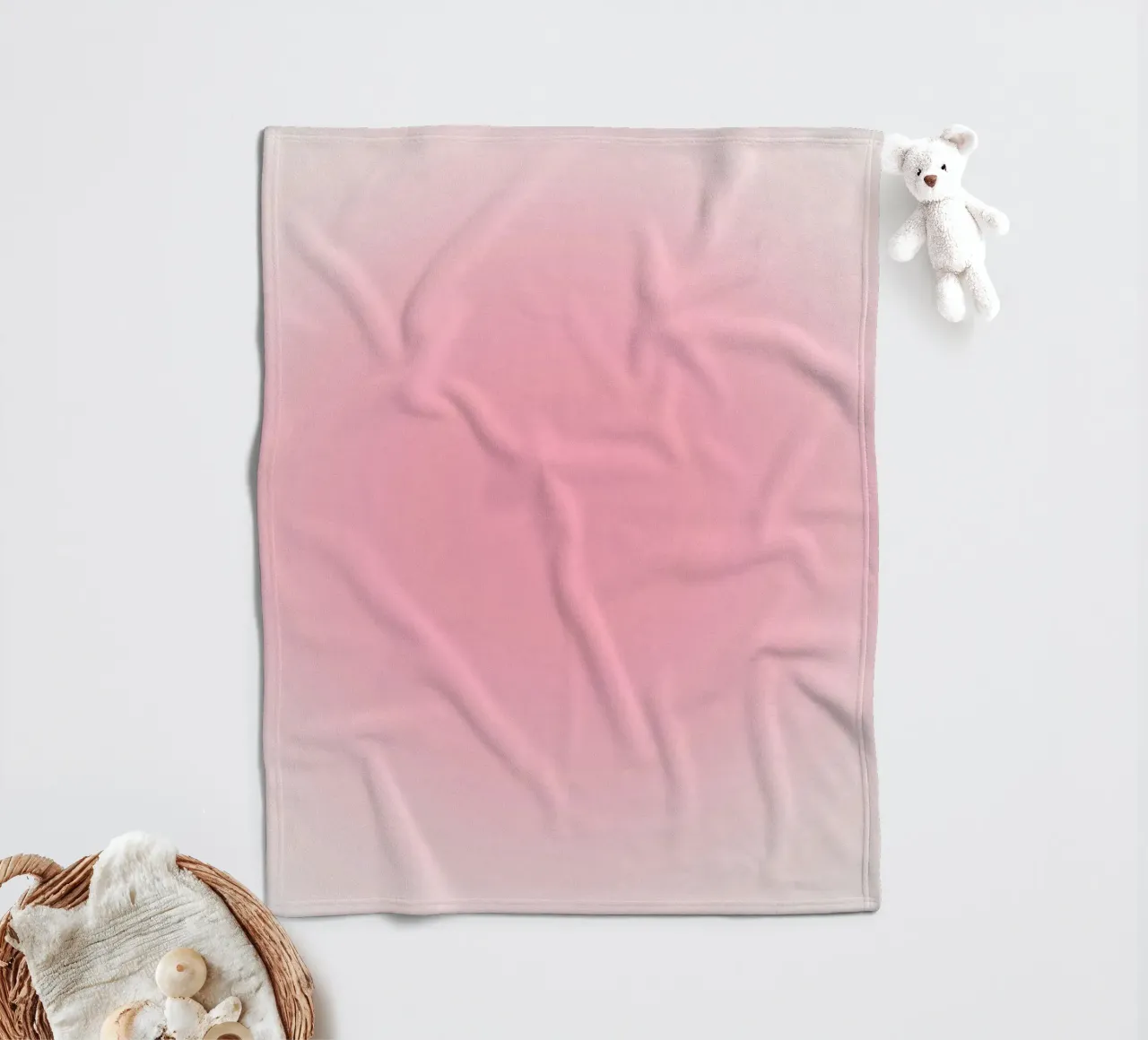 Bubblegum Pink Soft Aura Gradient Abstract Art Print fleece blanket by homdeco