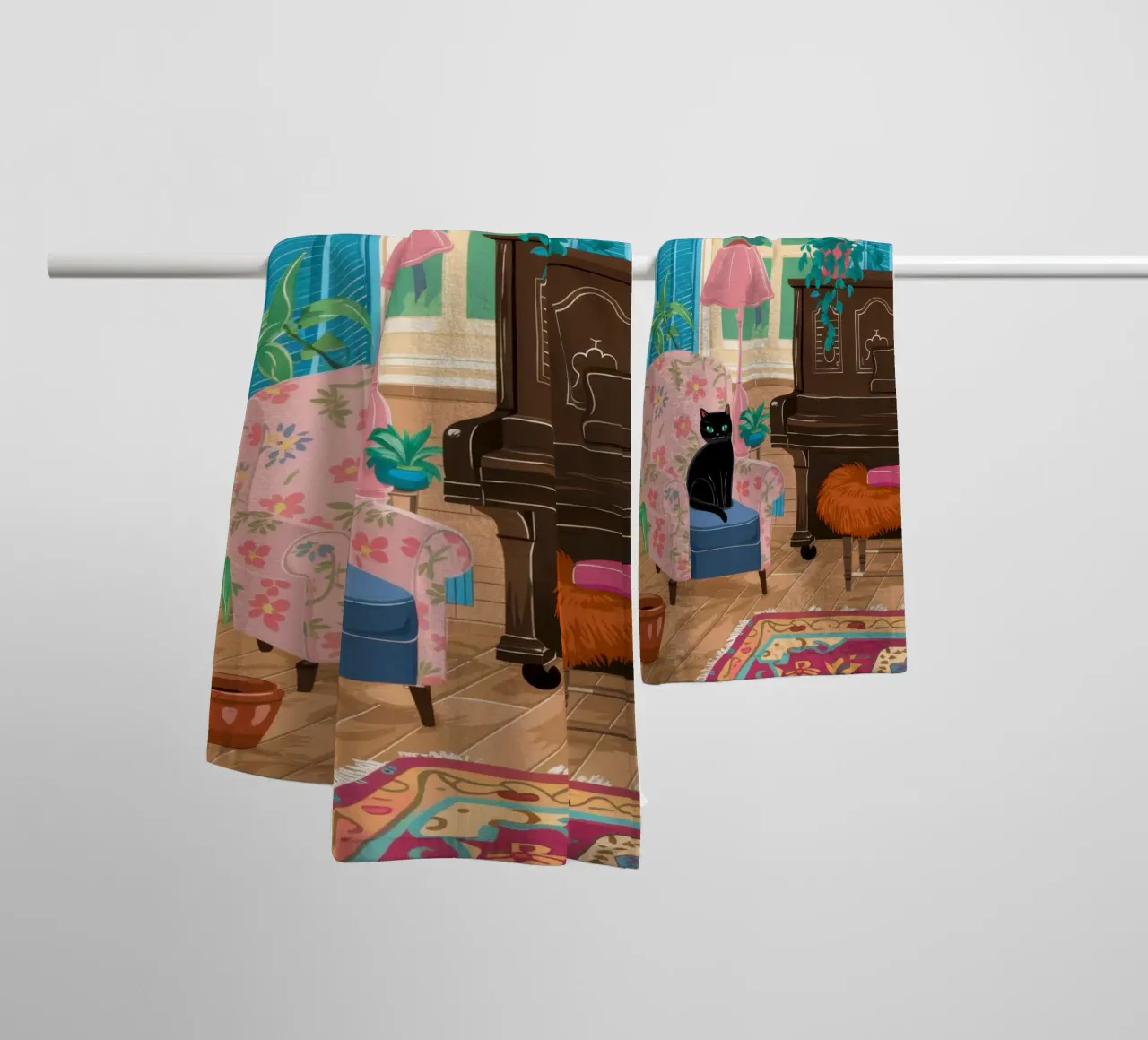 Coin lecture Flamant serviette de bain de Pale Aura
