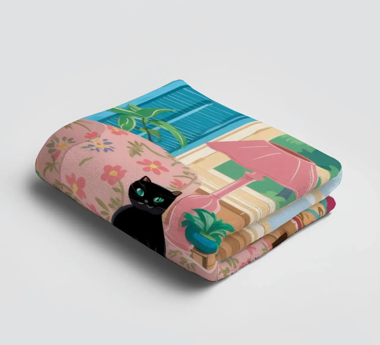Coin lecture Flamant serviette de bain de Pale Aura