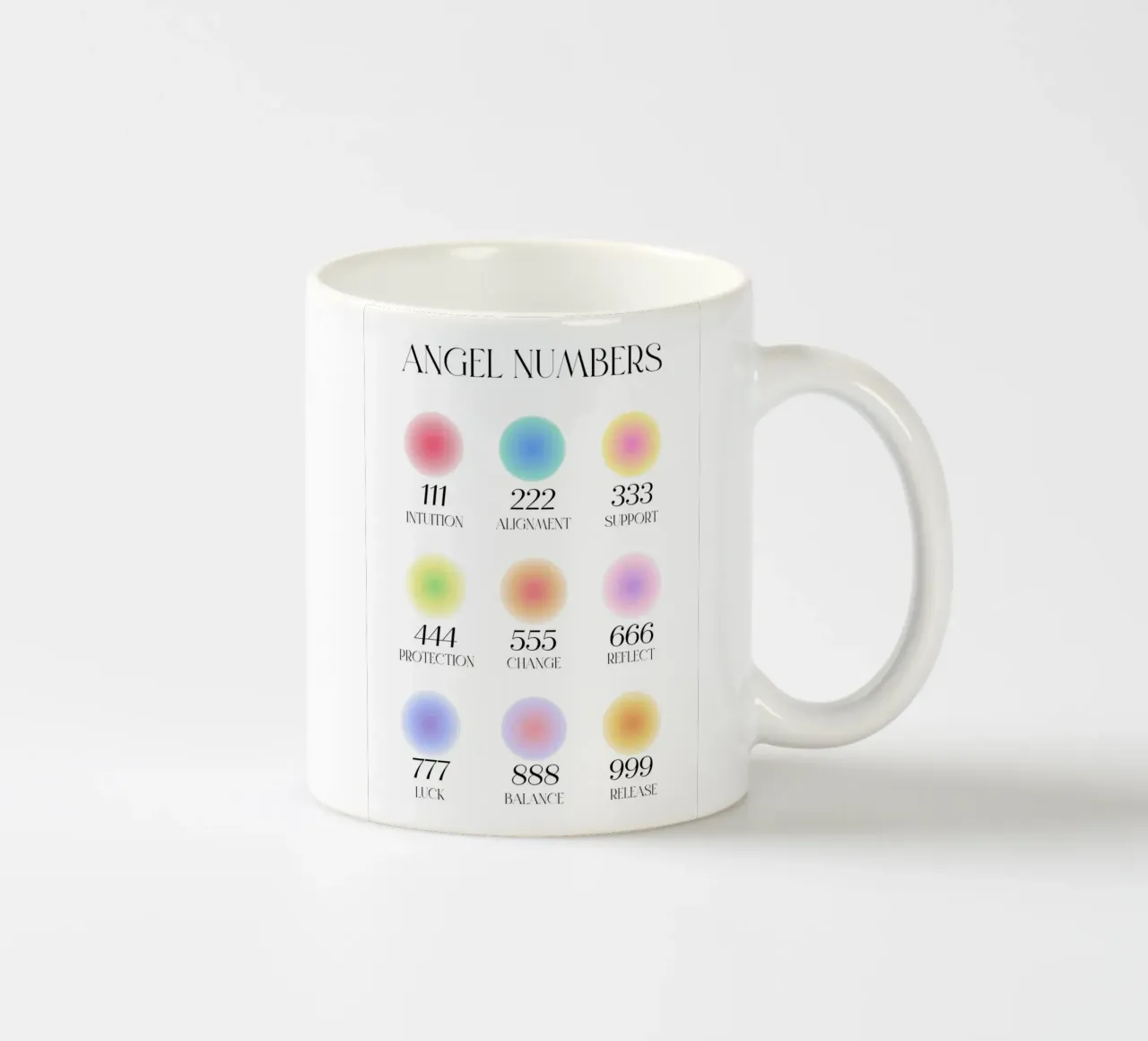 Numeri degli angeli Significato Grafico Aura Gradiente Poster Art tazza in ceramica da homdeco