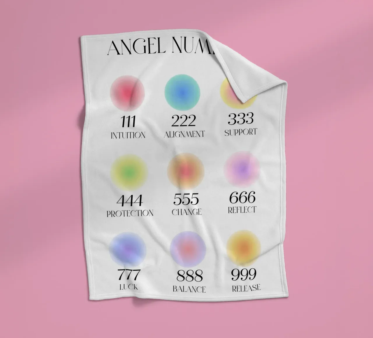 Numeri degli angeli Significato Grafico Aura Gradiente Poster Art coperta in pile da homdeco