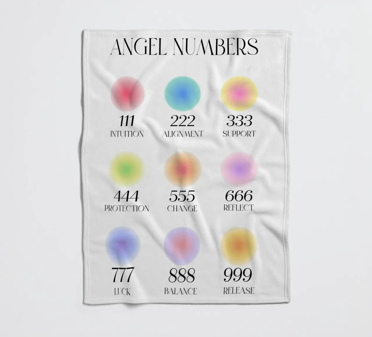Numeri degli angeli Significato Grafico Aura Gradiente Poster Art coperta in pile da homdeco