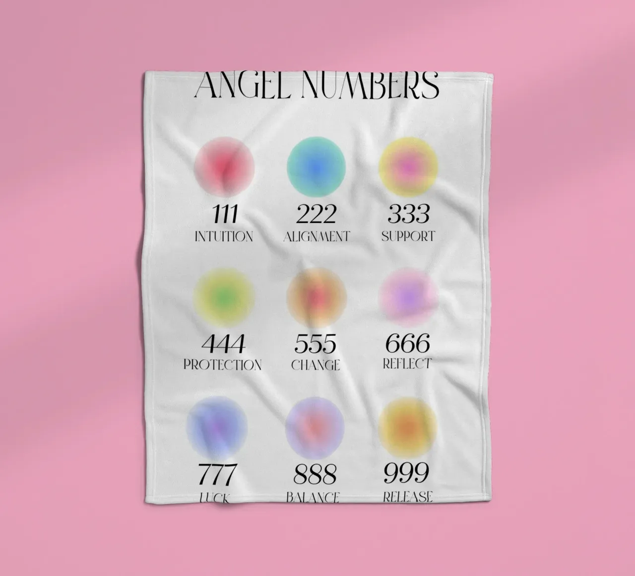 Numeri degli angeli Significato Grafico Aura Gradiente Poster Art coperta in pile da homdeco