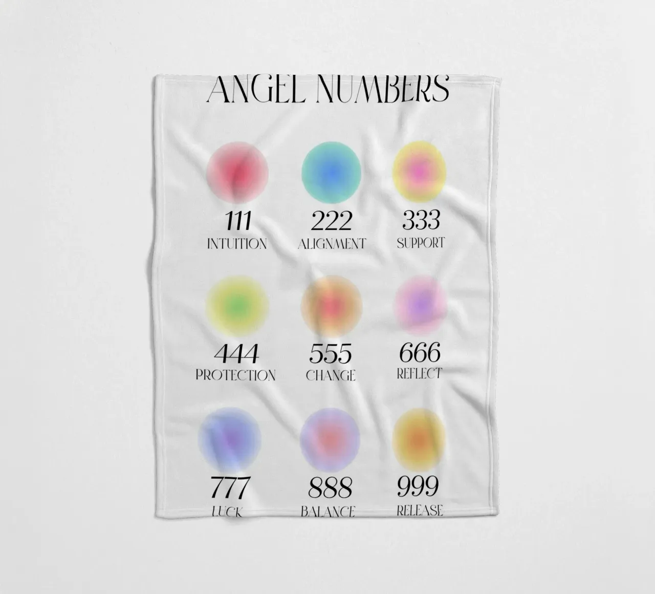 Numeri degli angeli Significato Grafico Aura Gradiente Poster Art coperta in pile da homdeco