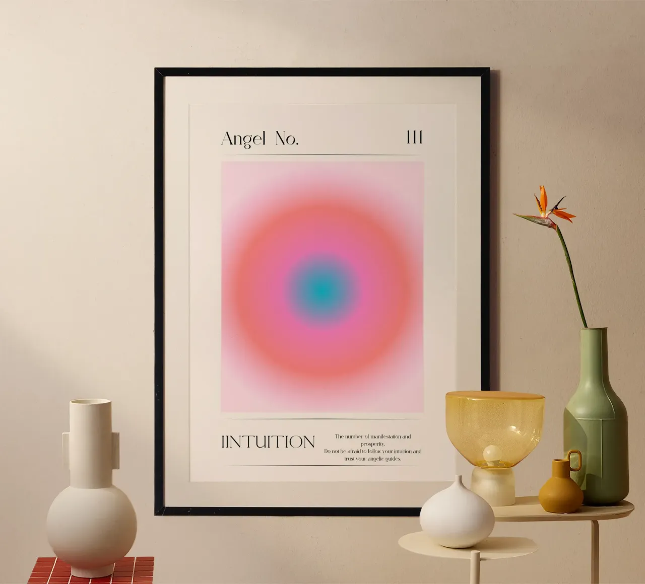 Ángel Número 111 Intuición Manifestación Aura Póster hahnemühle de homdeco