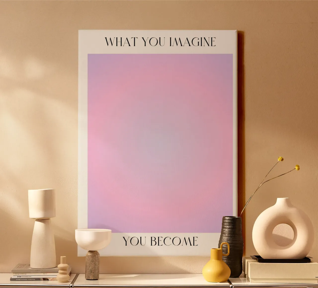"What You Imagine" Law of Attraction Aura Gradient Poster canvas with Floater frame by homdeco