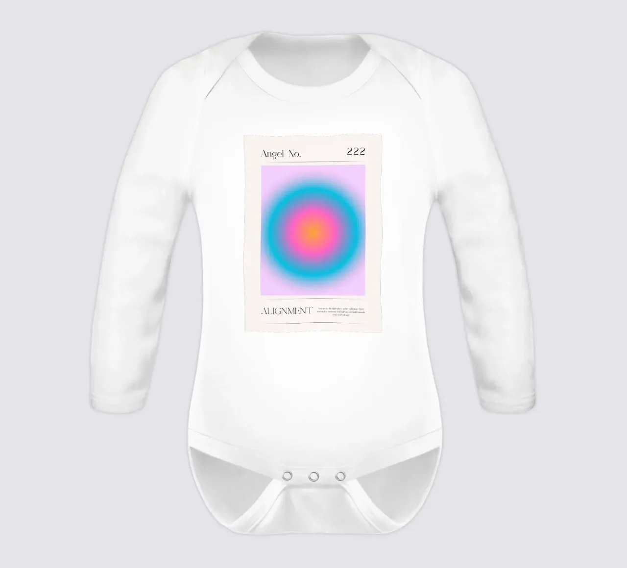Angel Number 222 Alignment Aura Gradient Art Print long-sleeve baby romper by homdeco