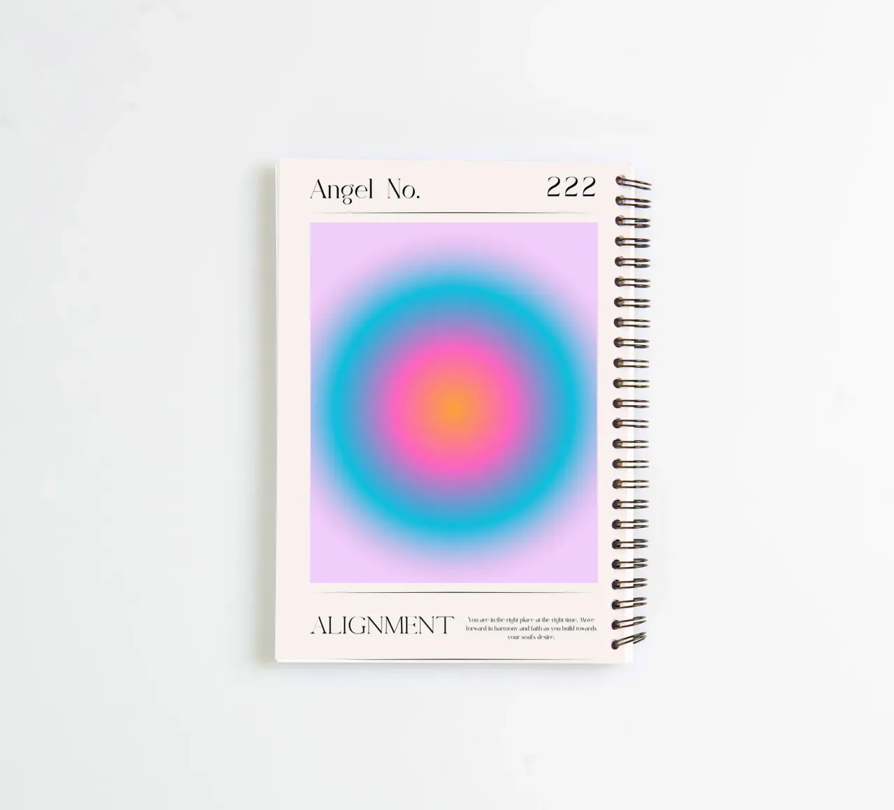 Angel Number 222 Alignment Aura Gradient Art Print spiral notebook by homdeco