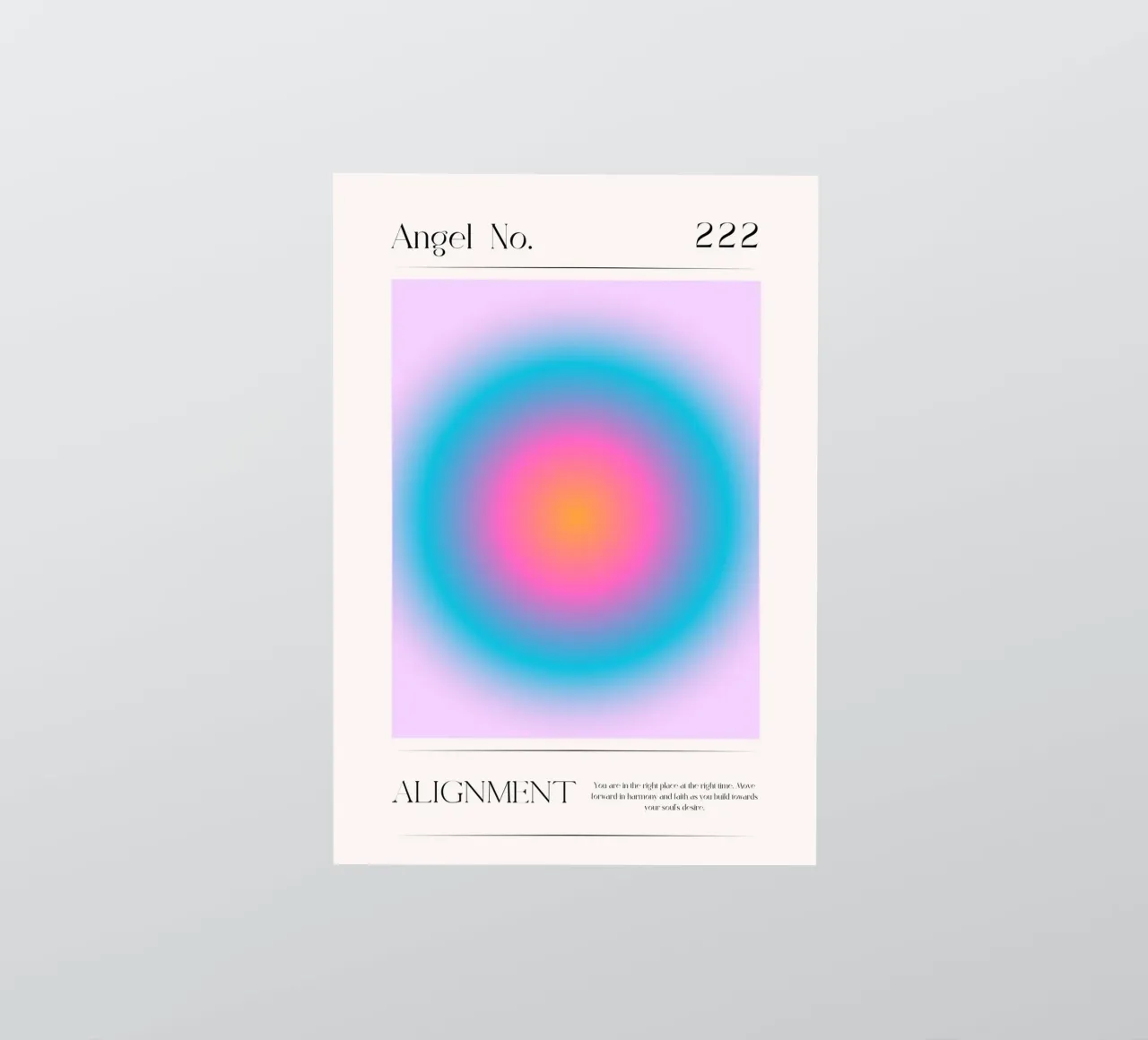 Angel Number 222 Alignment Aura Gradient Art Print sticker by homdeco