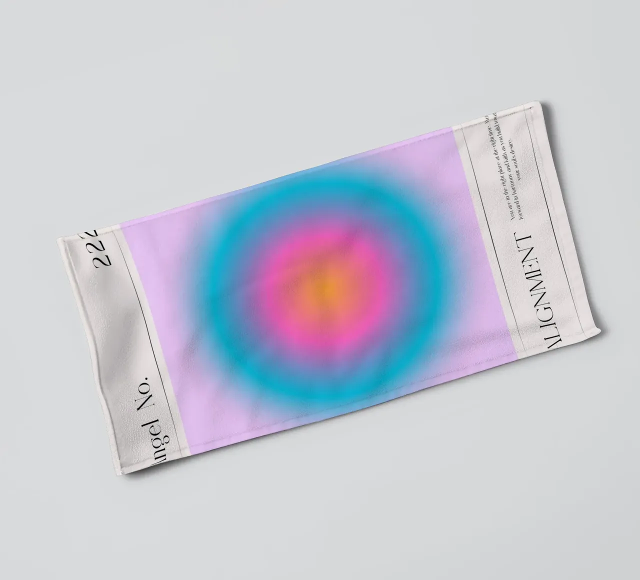 Angel Number 222 Alignment Aura Gradient Art Print towel by homdeco