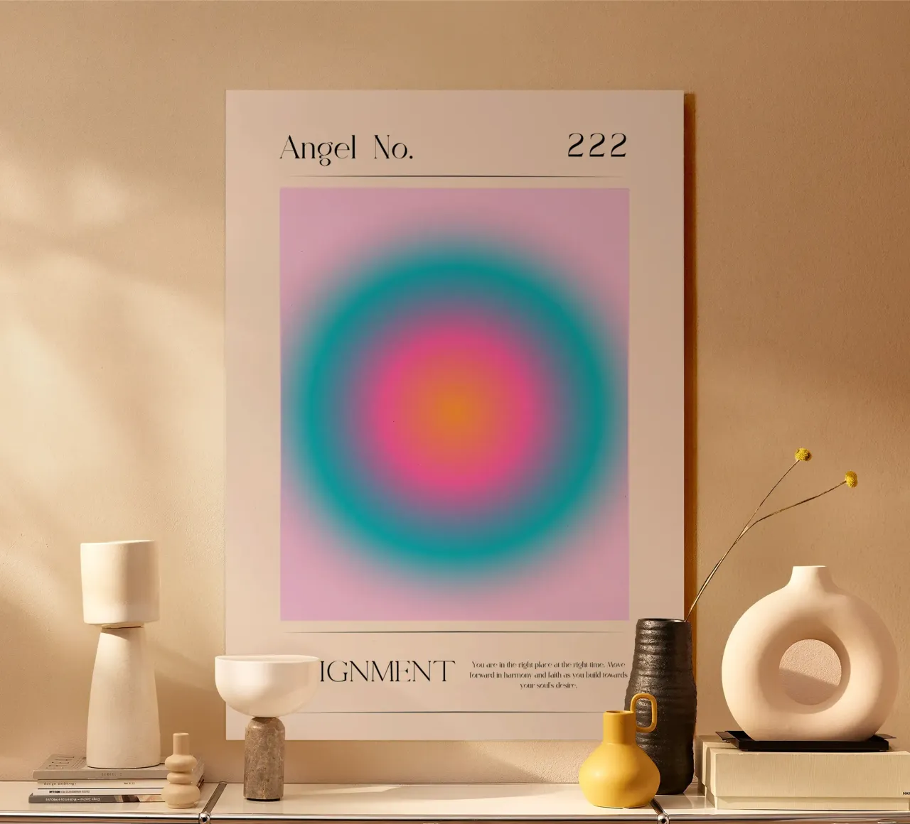 Angel Number 222 Alignment Aura Gradient Art Print alu-dibond by homdeco