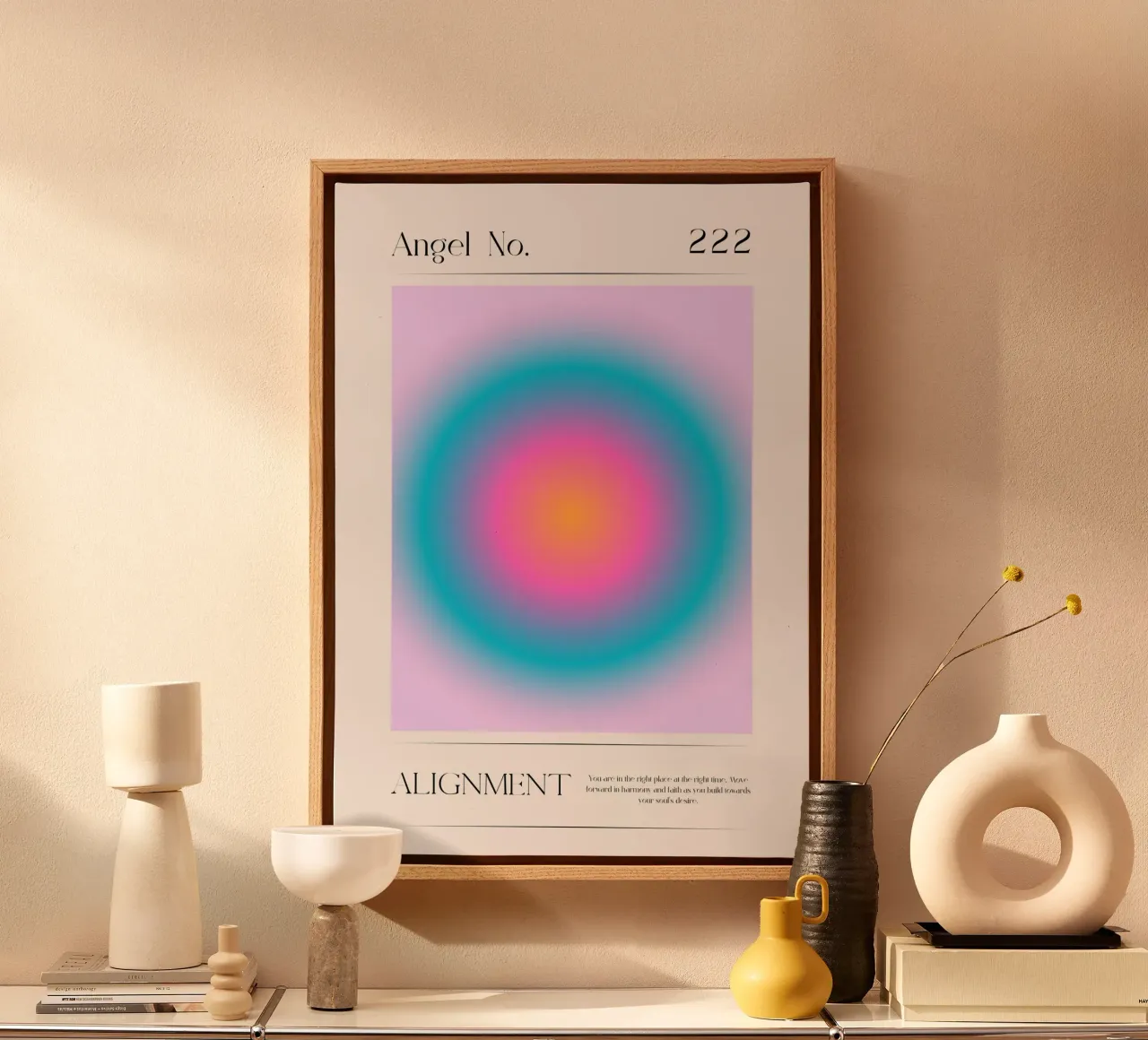 Angel Number 222 Alignment Aura Gradient Art Print canvas by homdeco
