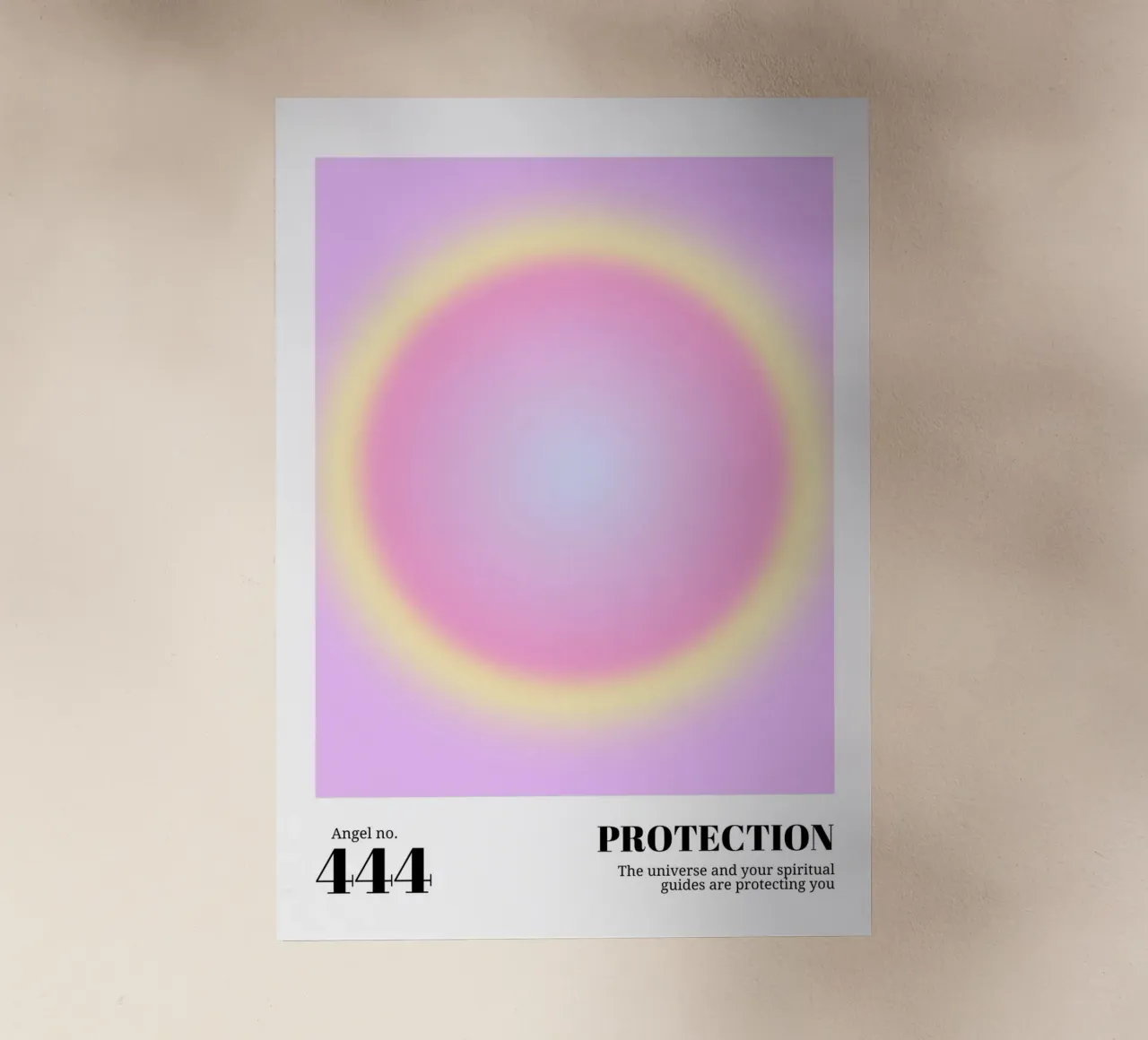 Angelo Numero 444 Protezione Aura Gradiente Poster Art pellicola backlit da homdeco