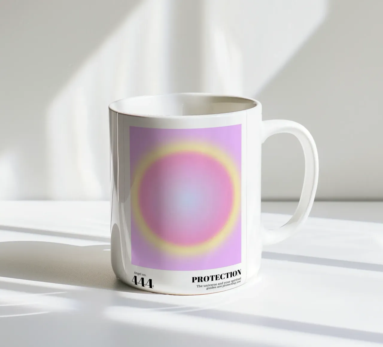 Angelo Numero 444 Protezione Aura Gradiente Poster Art tazza in ceramica da homdeco