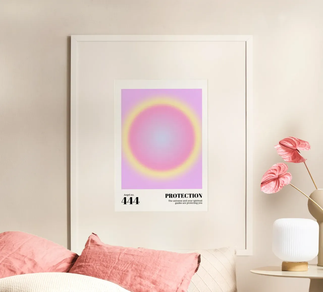 Angel Number 444 Protection Aura Gradient Poster Art hahnemühle de homdeco