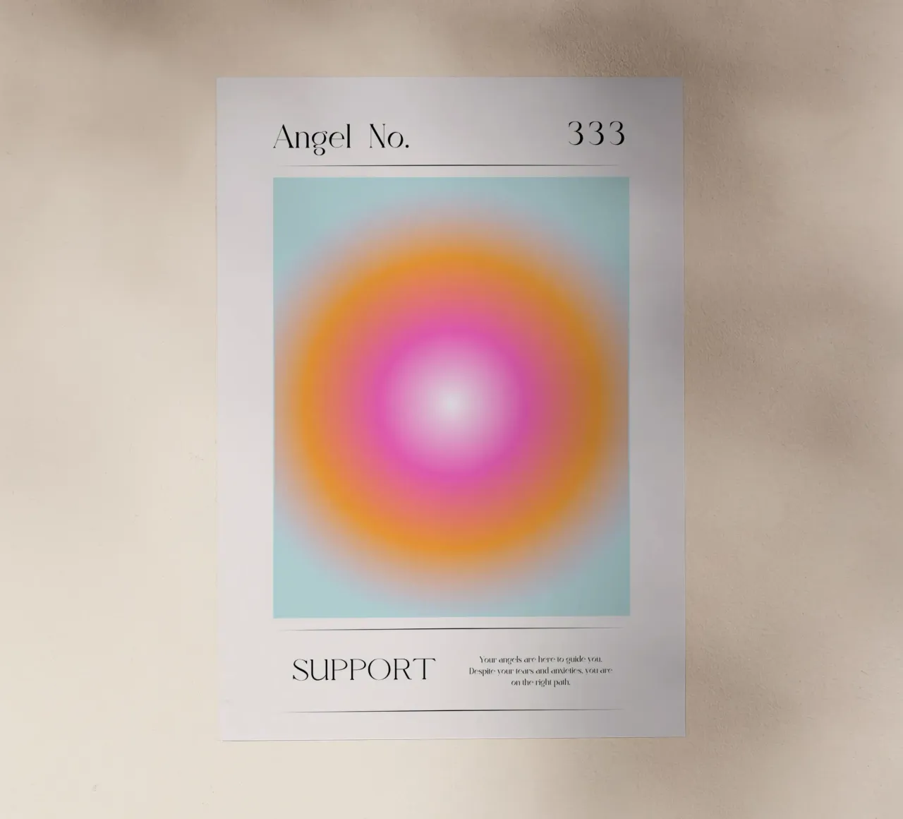 Angelo numero 333 Supporto Aura Gradiente Poster Art pellicola backlit da homdeco