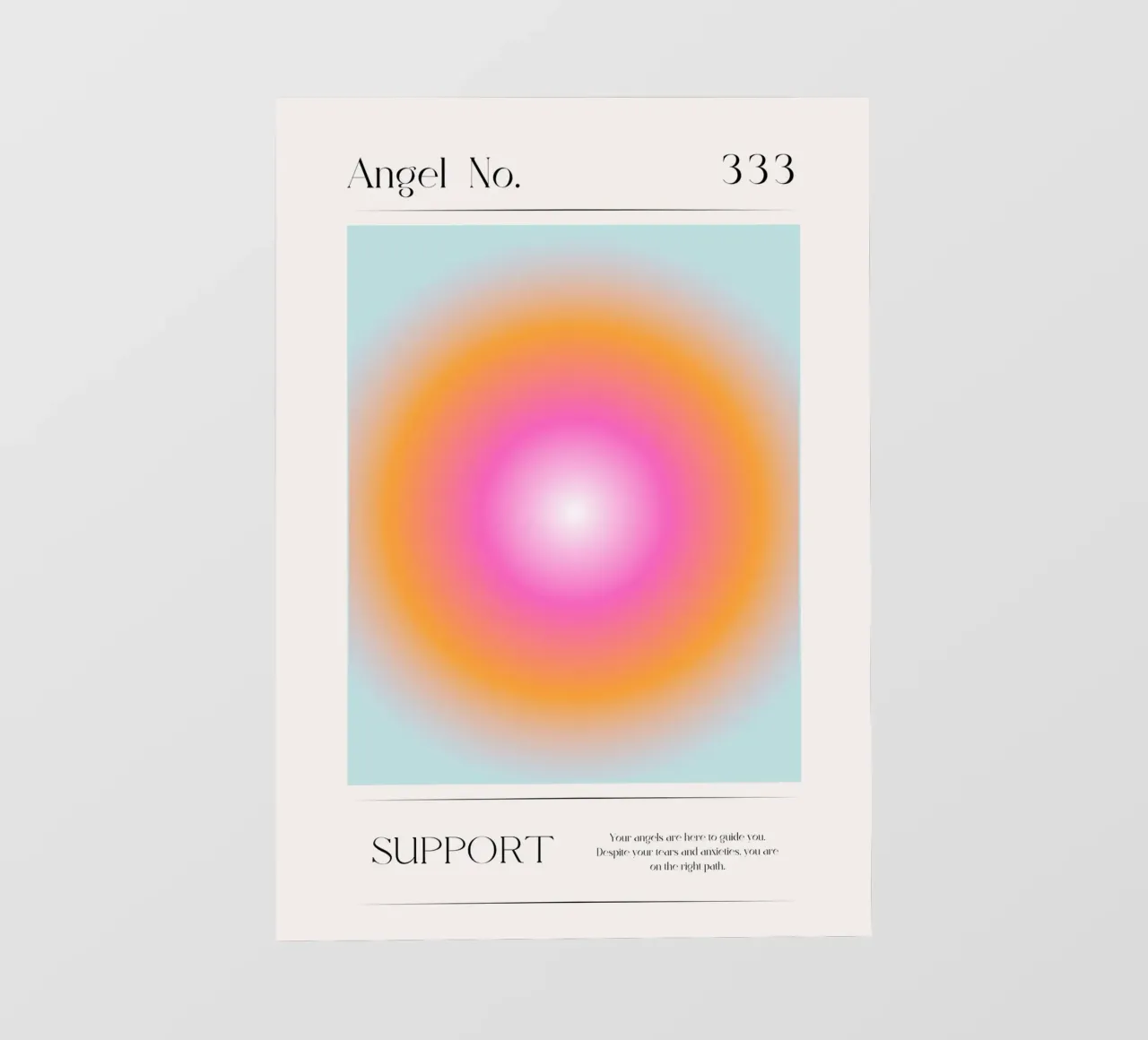 Angelo numero 333 Supporto Aura Gradiente Poster Art telo in pvc da homdeco