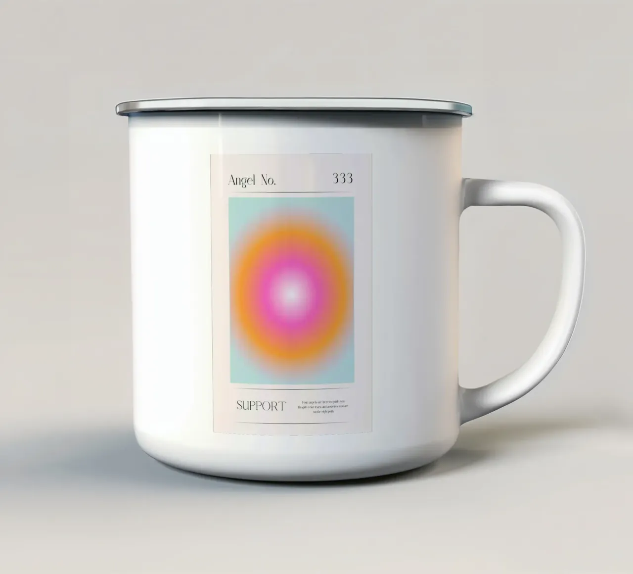 Angelo numero 333 Supporto Aura Gradiente Poster Art tazza in smalto da homdeco