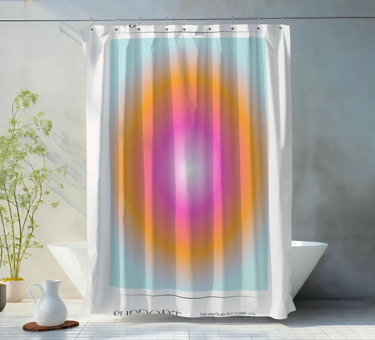 Angelo numero 333 Supporto Aura Gradiente Poster Art tenda da doccia da homdeco